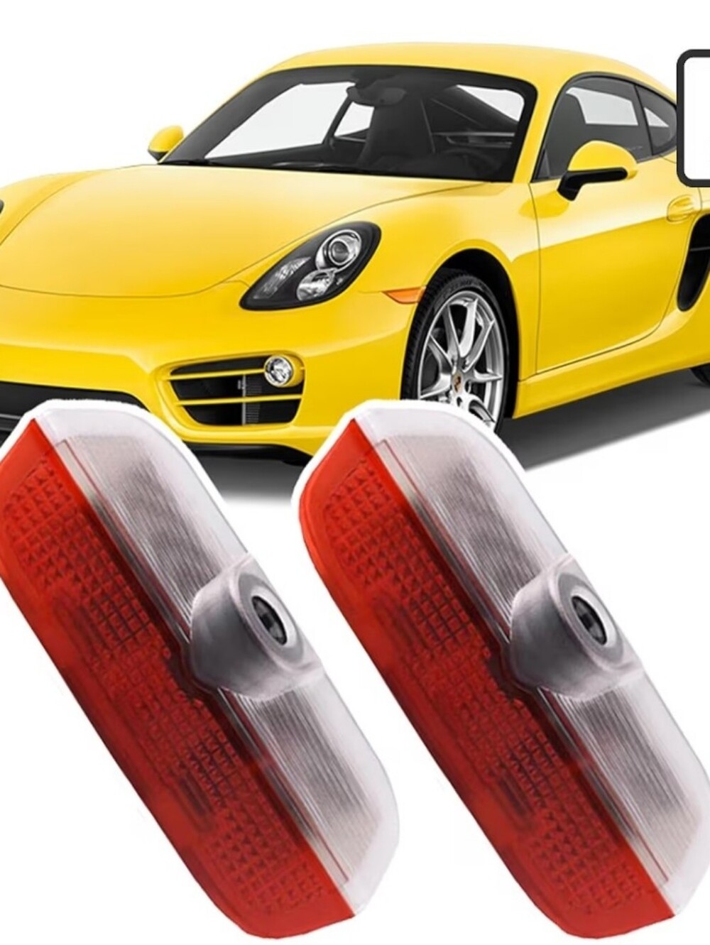 2pcs Car LED Door Lights Logo Compatible with Cayenne/Macan/911/Cayman/718 Boxst
